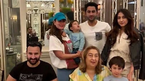 Photos: Kareena Kapoor, Saif Ali Khan pose with family in UK; Taimur and Jeh steal the show