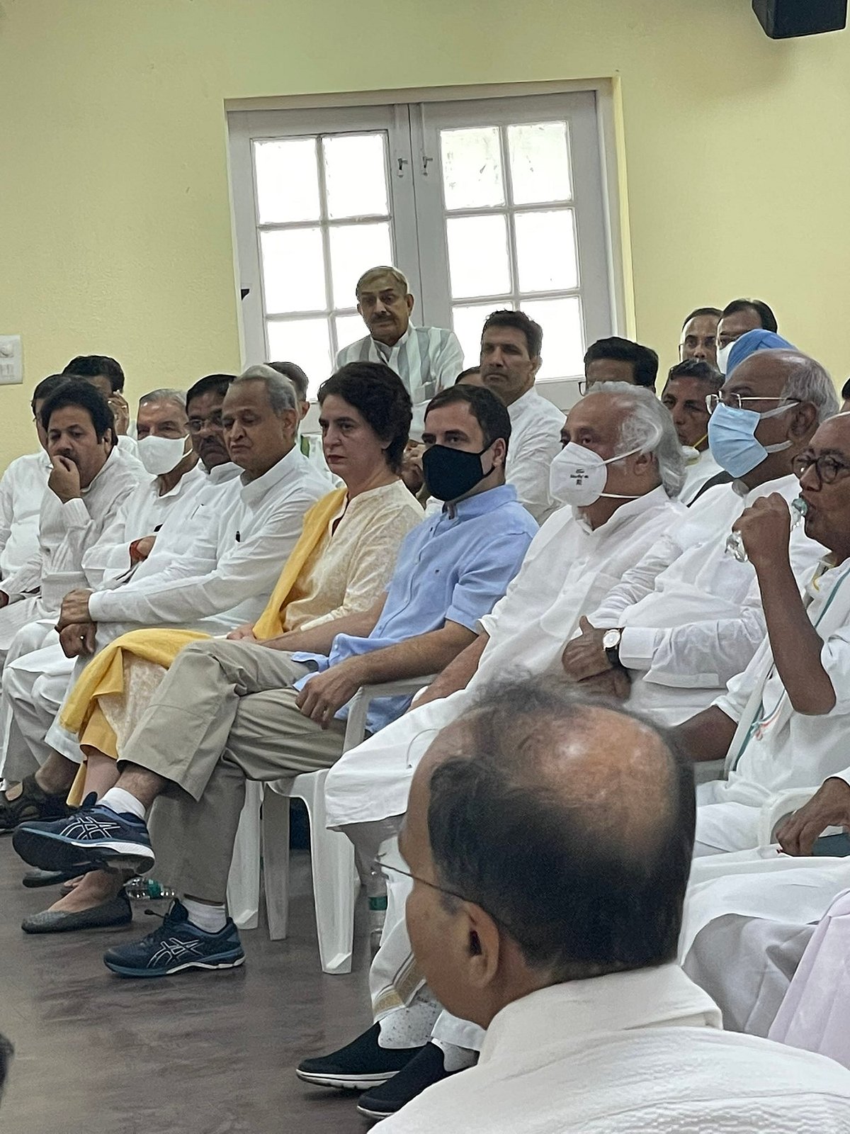 Rahul Gandhi and Priyanka Gandhi Vadra at the All India Congress headquarters in New Delhi | Twitter/@nsui