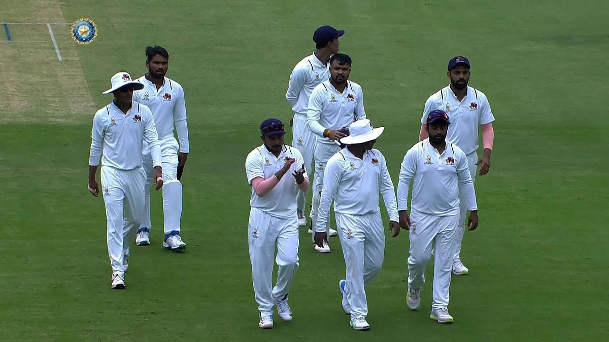 Mumbai players after Day 2 of the Ranji Trophy final against MP | Pic:Twittter/BCCI 