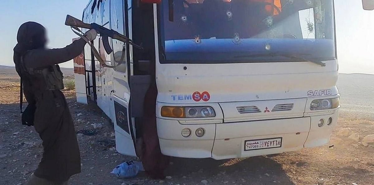Islamic State claims responsibility for Syria bus attack that killed 13, including 11 soldiers  