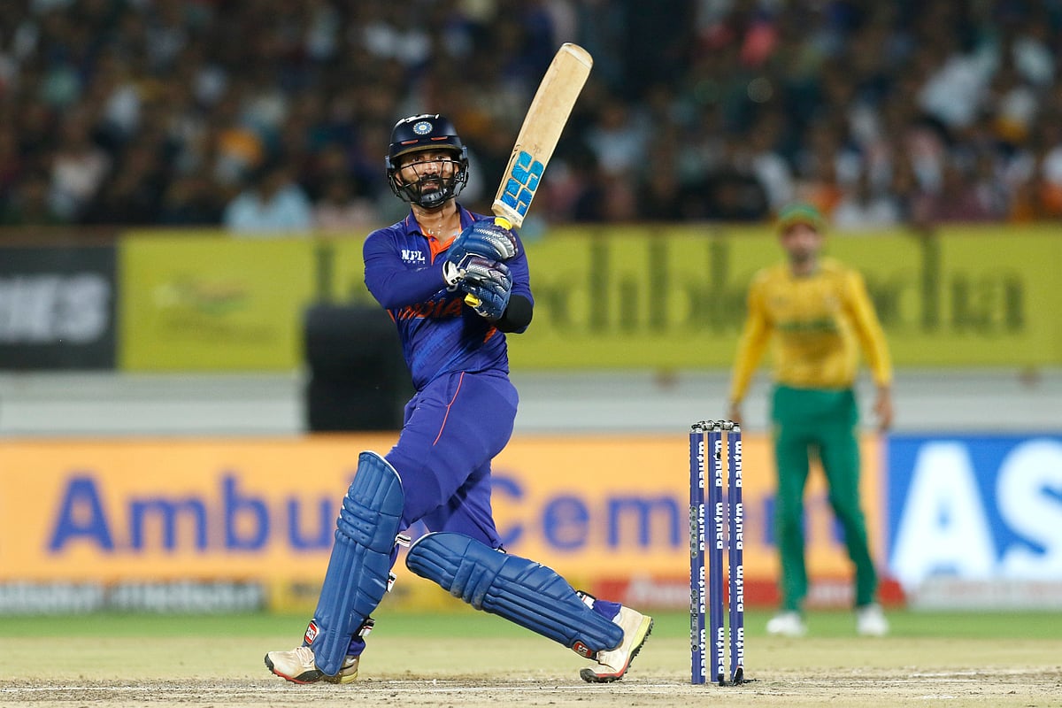 Dinesh Karthik en route his 27-ball 55 against South Africa | Pic: BCCI