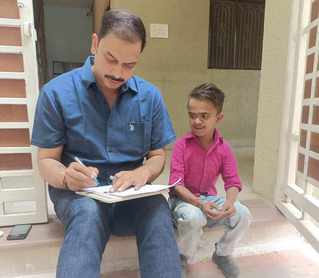 Ankesh wth Congress MLA Praveen Pathak in the past file photo