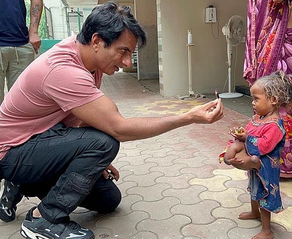 Sonu Sood helps Bihar girl born with four legs and four arms to get surgery; photos go viral