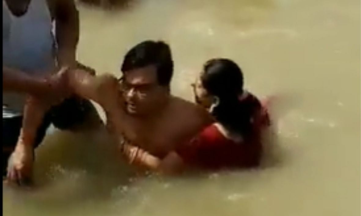 Watch video: Couple abused, beaten for PDA in Ayodhya’s Sarayu River
