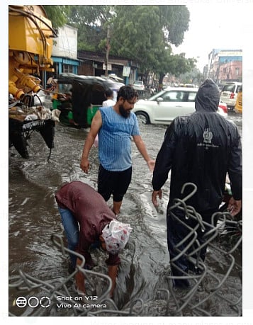 IMC staff at work to clear the mess