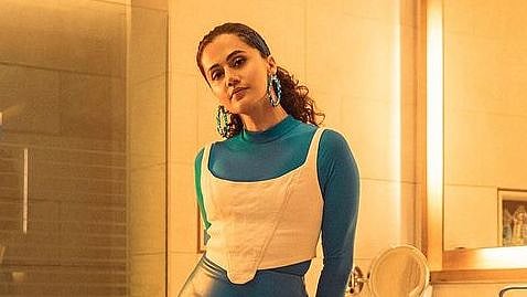 Taapsee Pannu stuns in bodycon dress with thigh-high slit at 'Shabaash Mithu' promotions