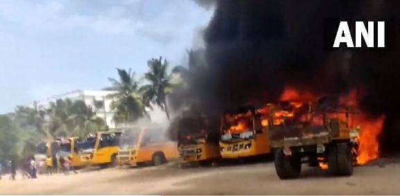 Kallakurichi student death: Sec 144 imposed after protesters torch school buses, police vehicles 