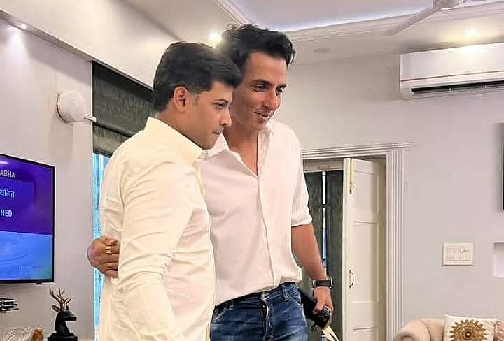 Sonu Sood with Shiv Sena MP Shrikant Shinde | 