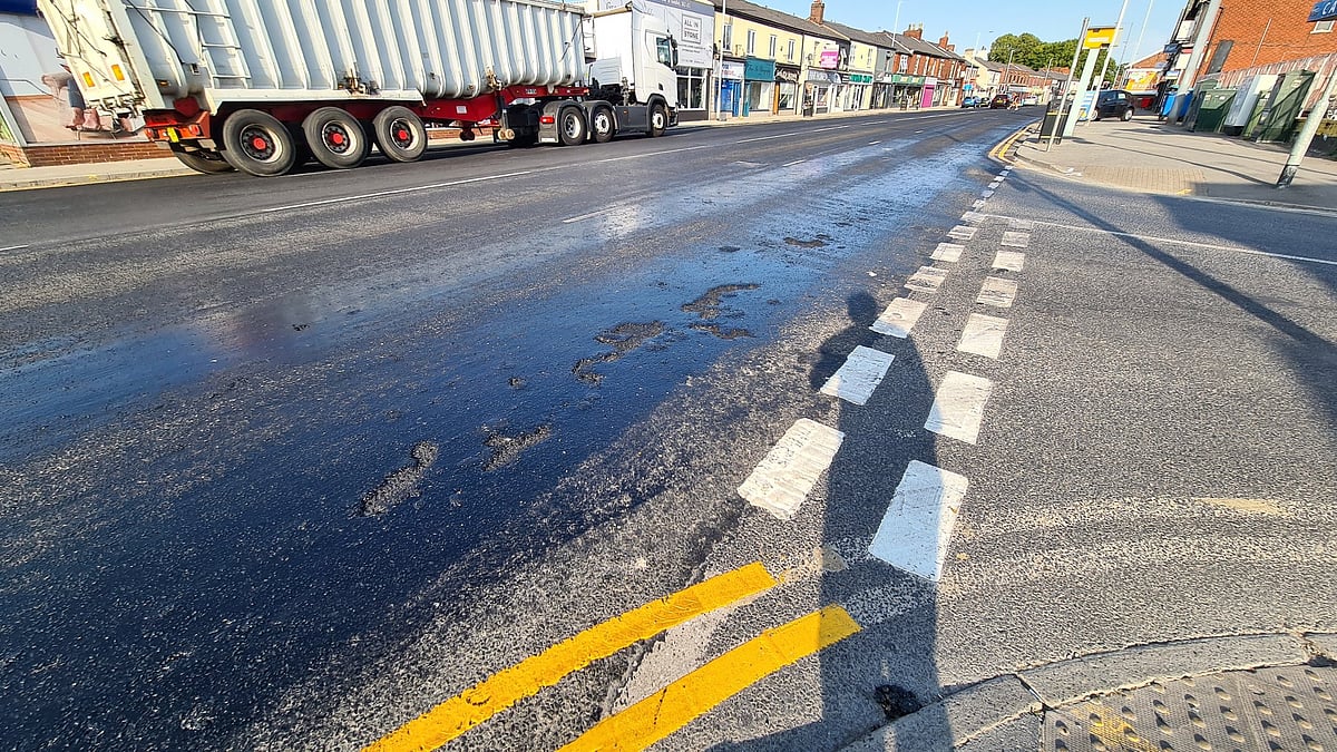 The heat was so intense that even roads were melting | 