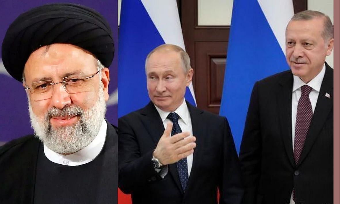 From left to right: Iran President Ebrahim Raisi, Russian President Vladimir Putin, and Turkey President Recep Tayyip Erdogan  | 