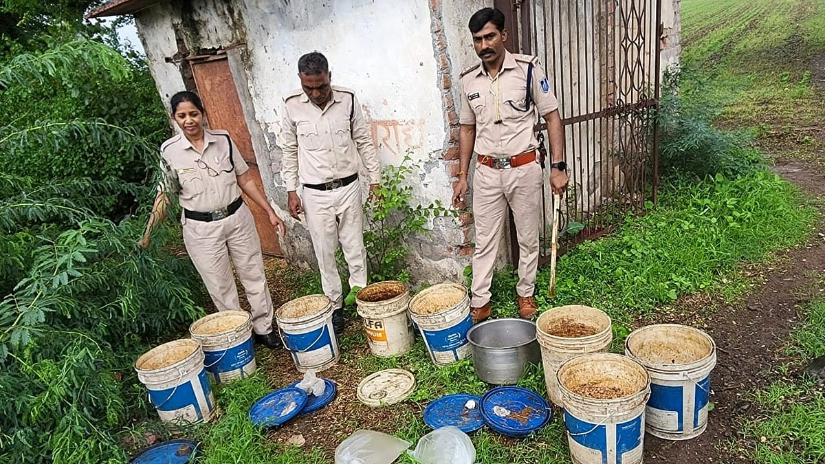 Khargone: 40 litres country liquor, 1,500 kg mahua lahan worth Rs 85,000 seized, three arrested