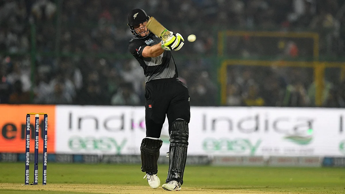 Martin Guptill of New Zealand in action. | Photo: AFP