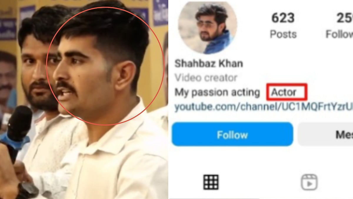 Screengrab from viral video showing Shahbaz Khan  | Twitter/AAP 