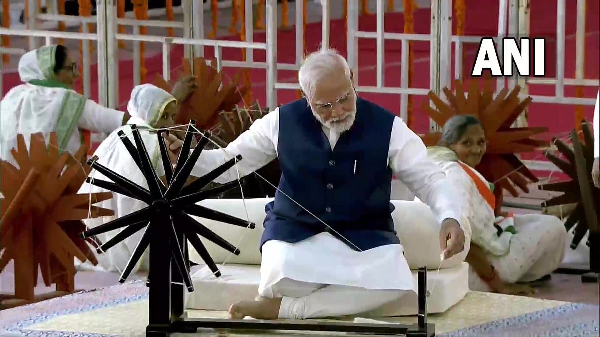Gujarat: PM Modi spins charkha at Khadi Utsav in Ahmedabad, watch 
