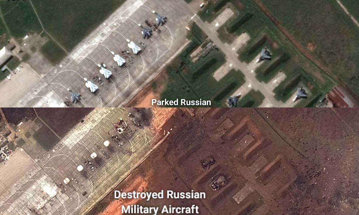 Check out: Satellite pics showing before-after of Russian airbase post suspected Ukrainian attack