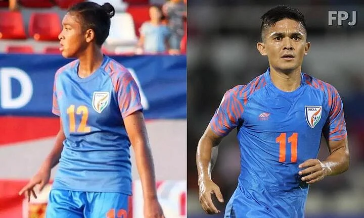 National captain Sunil Chhetri (R) and footballer Manisha Kalyan named AIFF 'Footballers of the Year'  | 