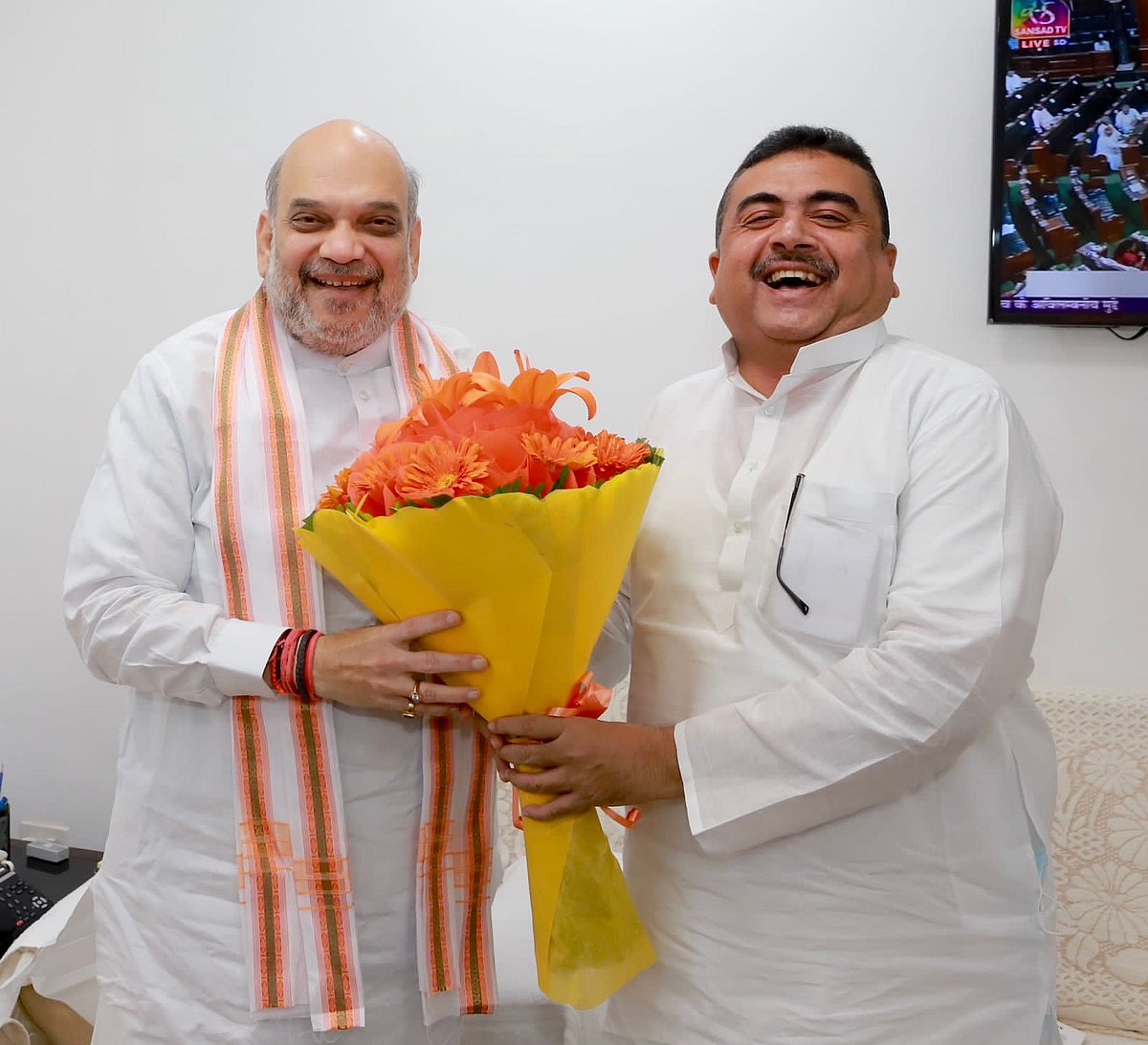 Home Minister Amit Shah, left, met Suvendu Adhikari, Leader of Opposition in the West Bengal assembly in New Delhi on Tuesday | 