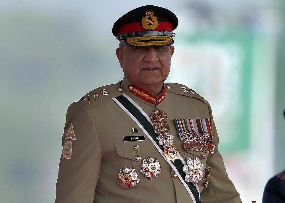 Pakistan's Army Chief General Qamar Javed Bajwa arrive to attend a military parade to mark Pakistan National Day in Islamabad, Pakistan, on March 23, 2022 | AP
