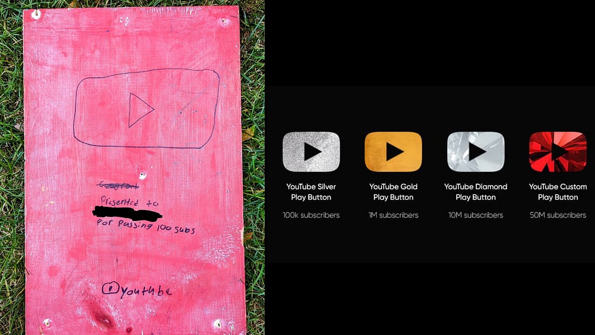 YouTuber reaches 100 subscriber mark, friend gifts him 'wooden' play button