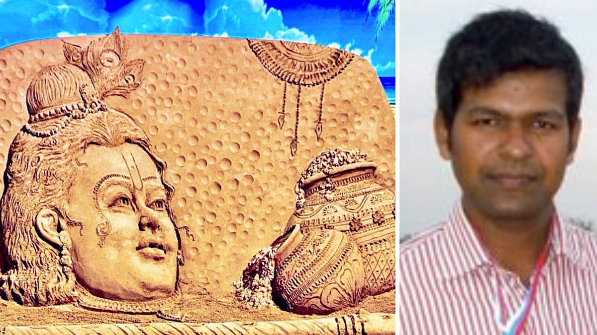 Krishna Janmashtami 2022: Sudarsan Pattnaik creates sand art at Bhubaheshwar airport
