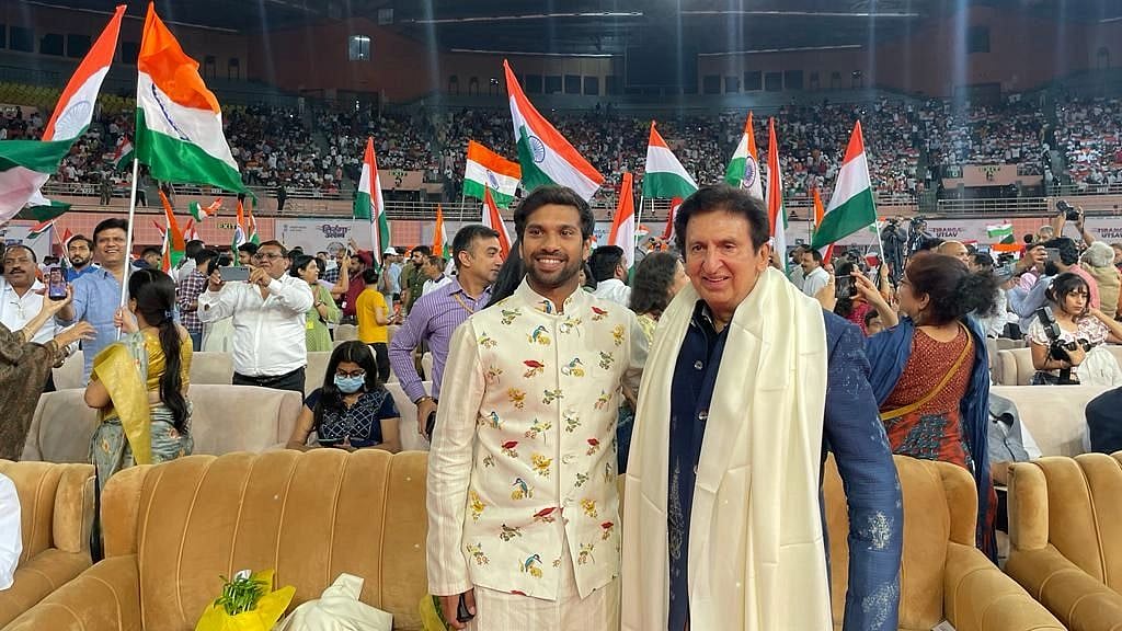 Angadveer and Kailash Surendranath at the release function of the Har Ghar Tiranga Campaign at New Delhi on Aug 2 |