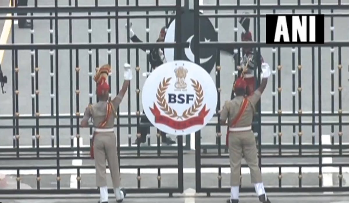 WATCH: Beating retreat ceremony at Attari-Wagah border on the eve of 76th Independence Day