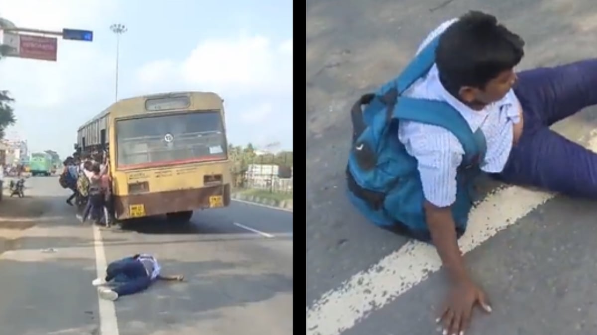 Tamil Nadu: School boy falls from crowded TNSTC bus; watch video