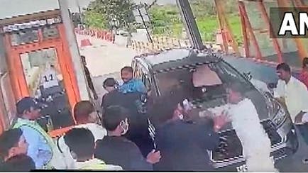 On Camera: TRS leader beat toll plaza staff over toll demand, vandalize booth