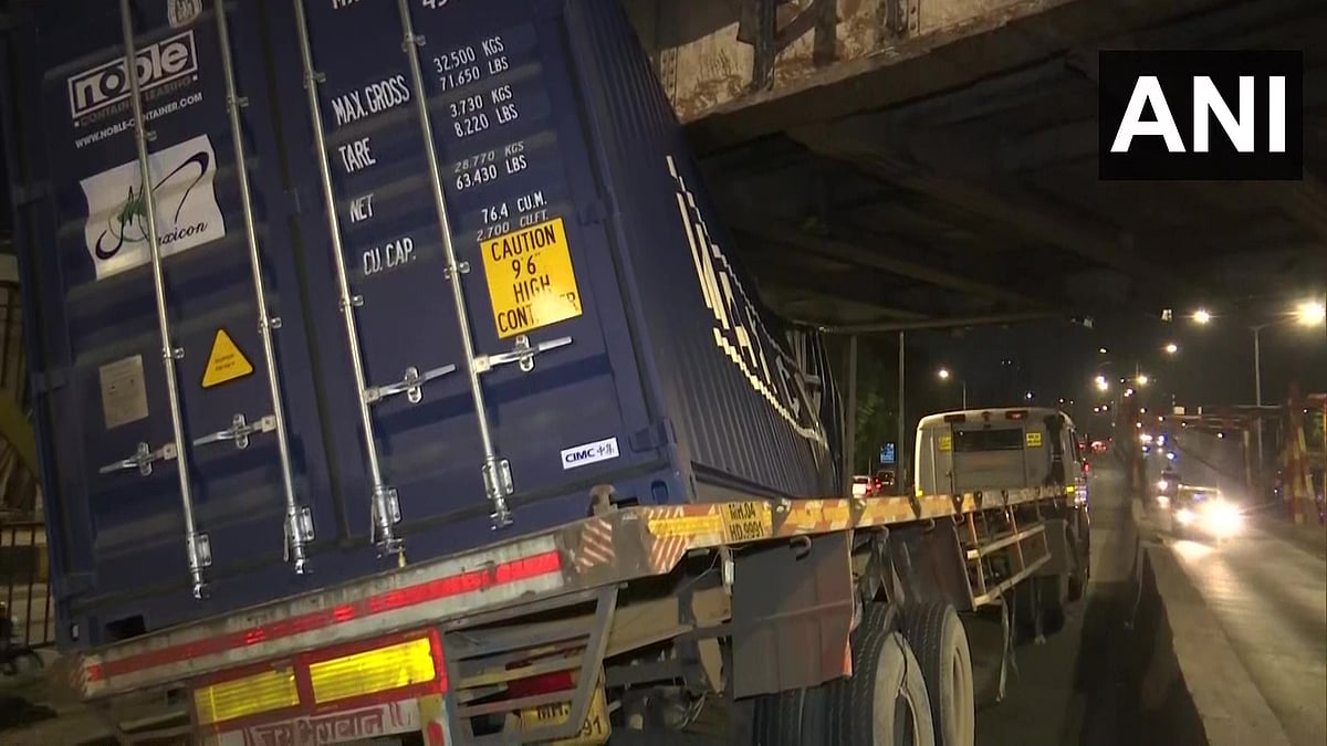 Mumbai: Container truck gets stuck under King's Circle railway bridge yet again; watch video
