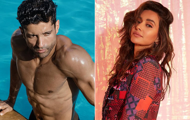 Farhan Akhtar flaunts his hot bod, six-pack abs; wife Shibani Dandekar reacts