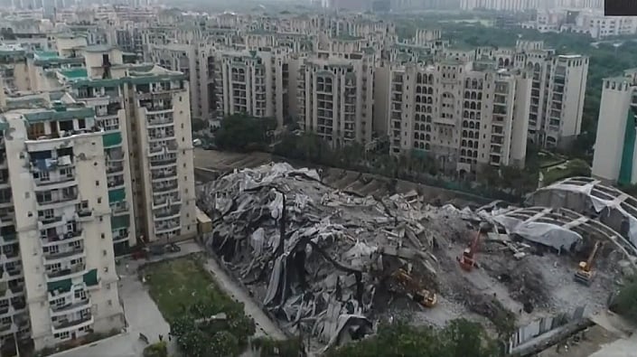 Five days after razing Noida's Twin Towers to the ground, debris lies at demolition site; WATCH