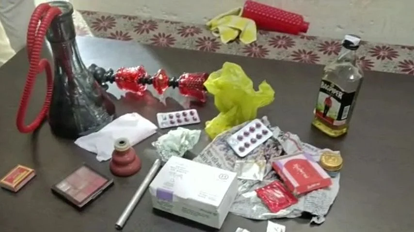 The ‘objectionable’ materials seized by the police on raiding different spa centres in Ujjain on Saturday  | FP PHOTO