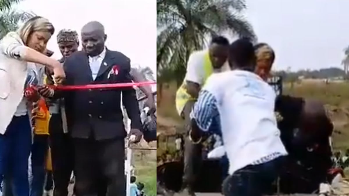 Watch: Oops! Bridge collapses during ribbon cutting ceremony in Central Africa's DR Congo