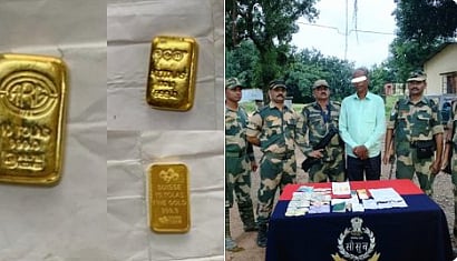 Meghalaya: BSF apprehends 1 Bangladeshi national with 3 gold worth over Rs 17.57 lakhs
