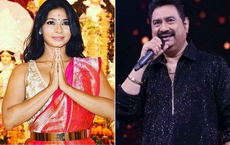 [L] Tanishaa Mukerji; [R] Kumar Sanu | 