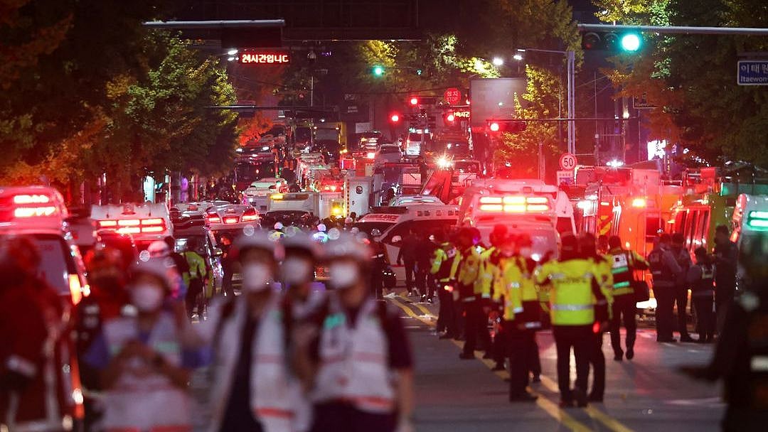 At least 151 people have been killed while 82 others were injured in a deadly stampede in Seoul's Itaewon district during Halloween celebrations. | Twitter/BeijingTimes