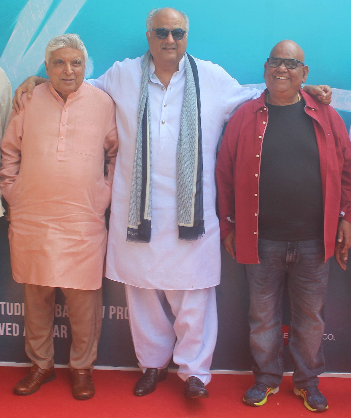 (l-r) Javed Akhtar, Boney Kapoor, Satish Kaushik
