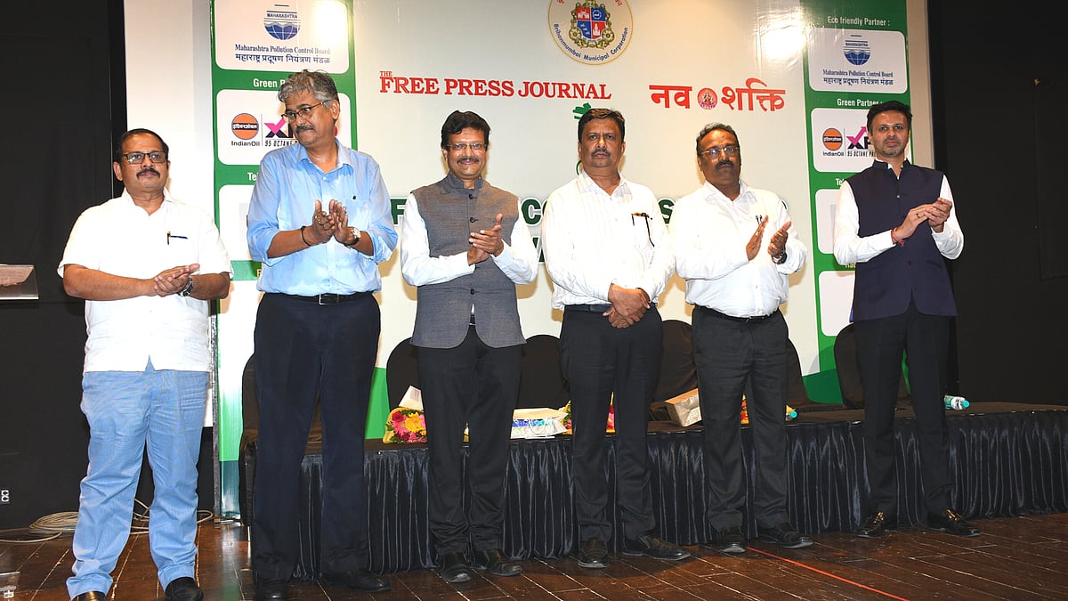 L-R: Sanjay Malme, Editor, Navshakti, Rajiv Mishra, Principal of the Sir JJ School of Arts, Abhijeet Ghorpade, General Manager, Marketing and PR, MIDC, Jeetendra Pardeshi, Superintendent of Gardens, BMC, Ramakant Biradar, Deputy Municipal Commissioner (Zone II), Abhishek Karnani, Director, The Free Press Journal group