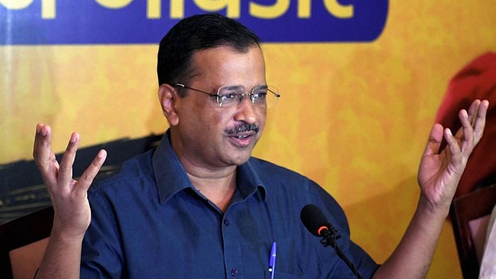 Aam Aadmi Party chief and Delhi Chief Minister Arvind Kejriwal addresses a press conference during his visit to Vadodara, on August 7, 2022 | PTI