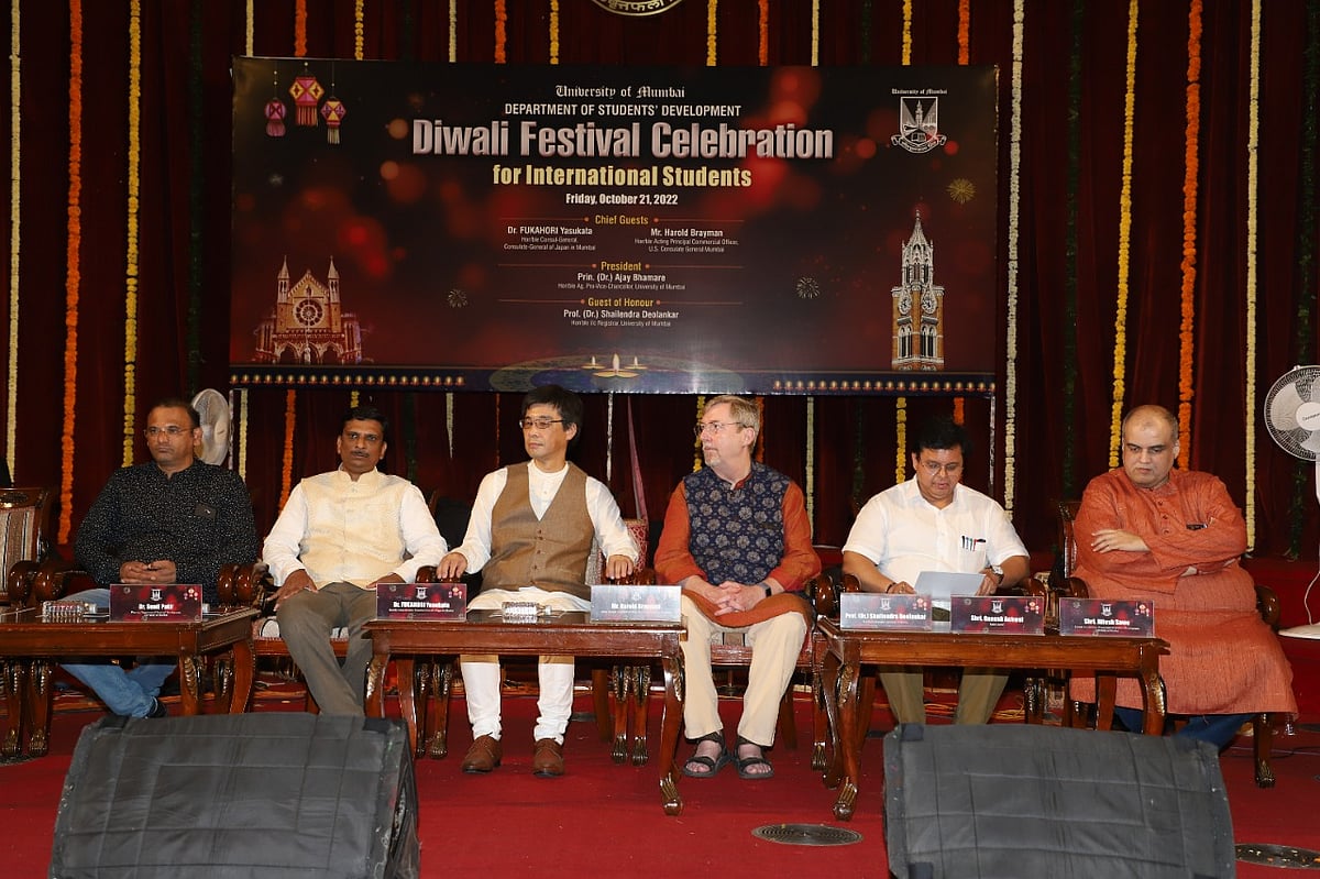 Diwali 2022: Mumbai University foreign students celebrate Diwali on campus