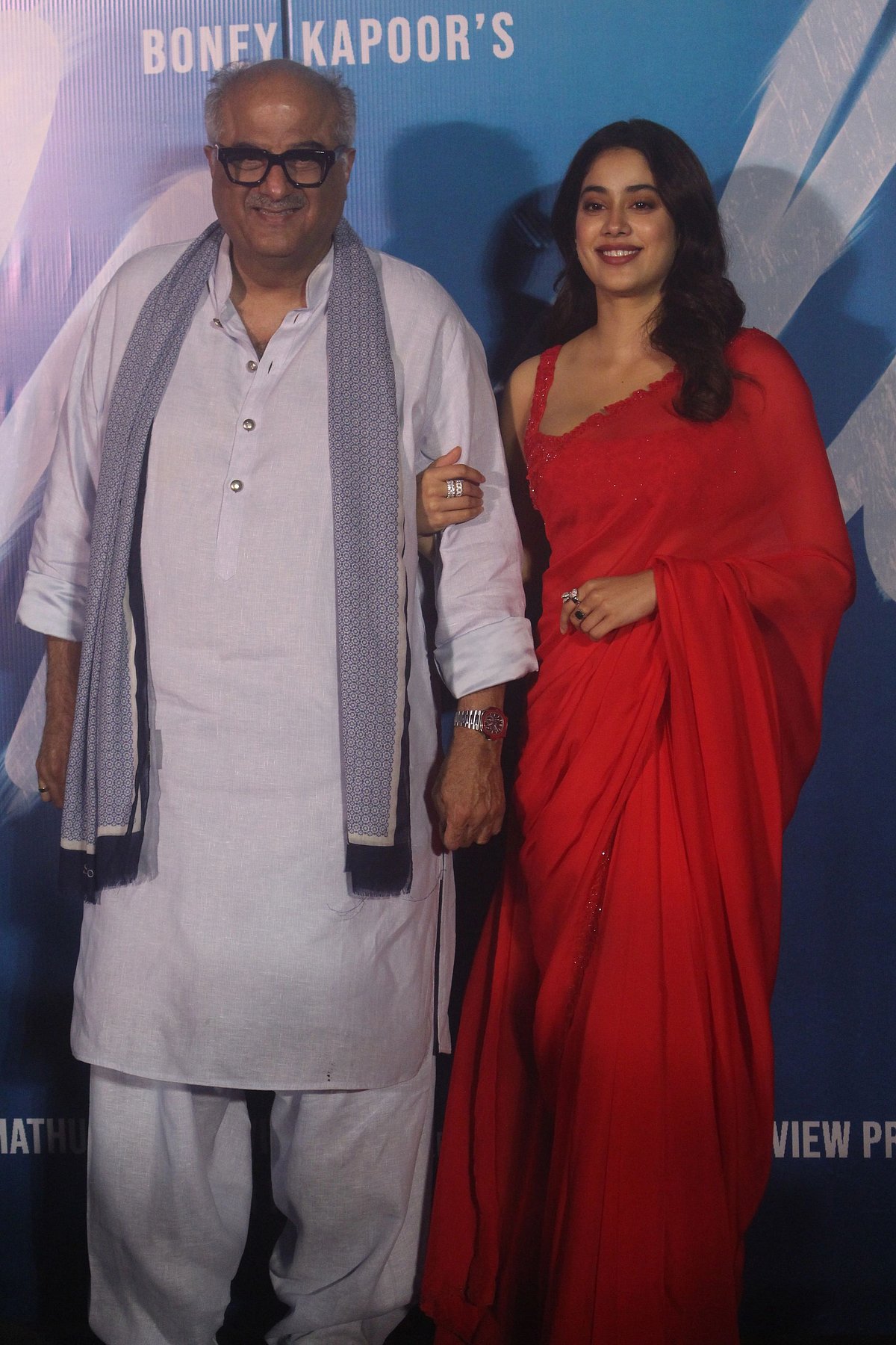 Boney Kapoor with Janhvi Kapoor