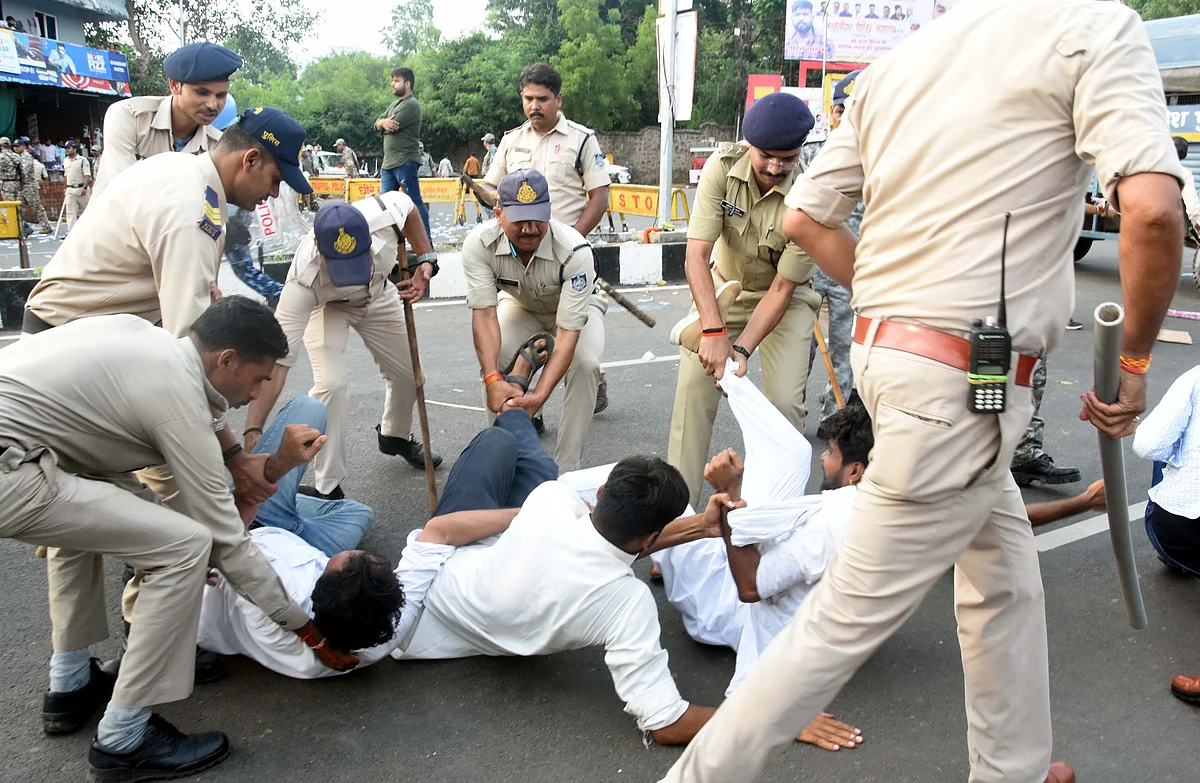 Police using mild force on protesters