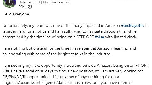 Tech layoffs: Pakistani engineer laid off by Amazon highlights uncertain fate of work visa holders in US