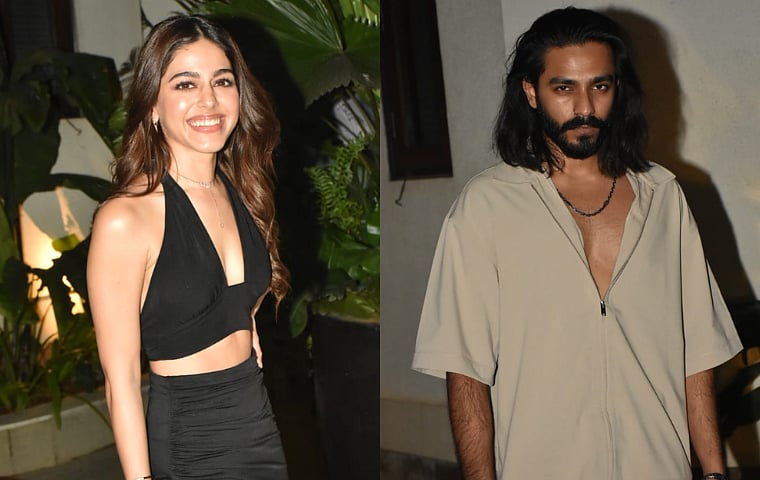 In Pics: Sexy Alaya F celebrates birthday in black outfit with plunging neckline and thigh-high slit with rumoured BF Aaishvary Thakare