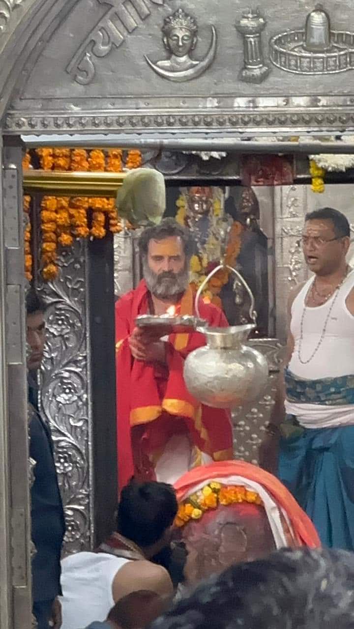 Ujjain: Rahul Gandhi at Mahakal temple on Tuesday | FP File Photo