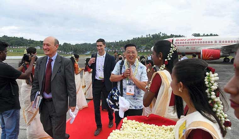 G20 delegates reach Swaraj Dweep. | PTI