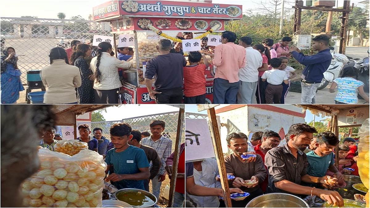 MP: Man on cloud nine after being blessed with girl child, celebrates by feeding free 'golgappe' at his stall in Chhindwara