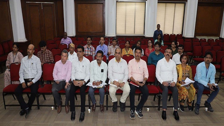 The administration and media during the workshop at Narendra Ballal Auditorium.