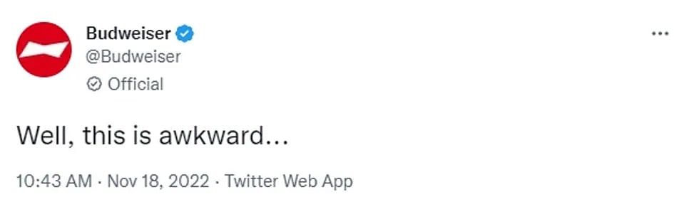 Tweet by Budweiser