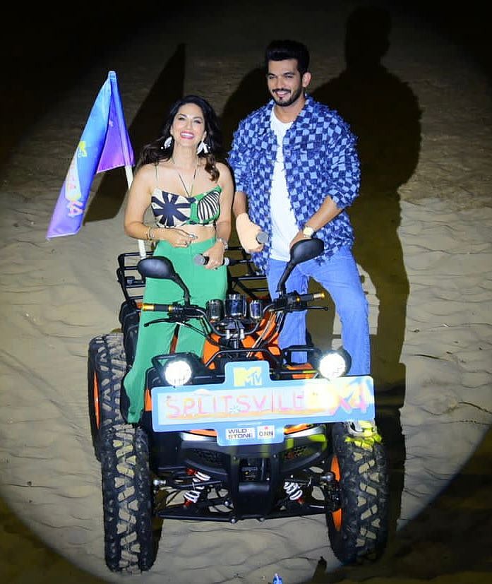 Sunny Leone with Arjun Bijlani at the show’s launch